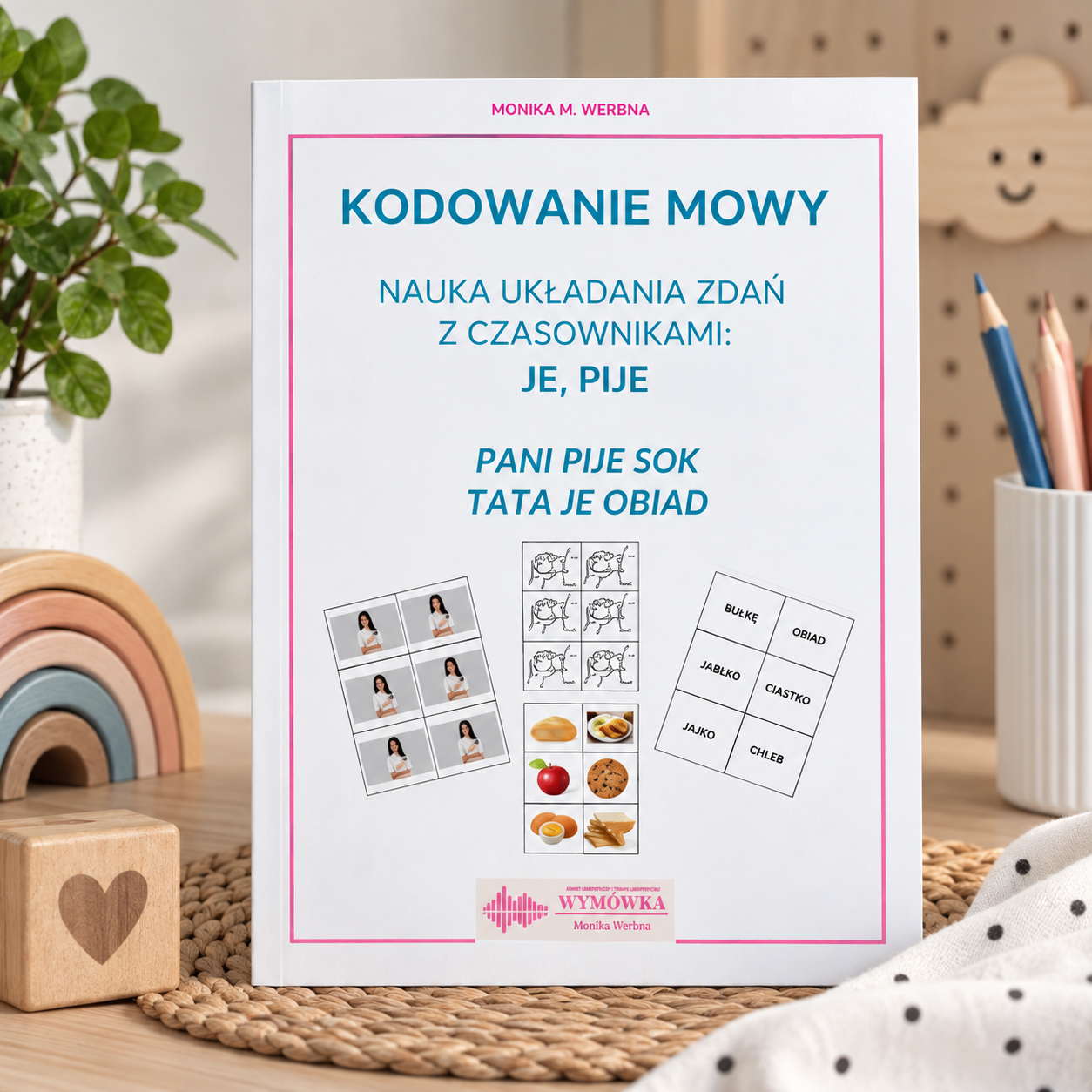 Nauka układania zdań z czasownikami: JE, PIJE, Kodowanie mowy