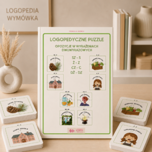 Logopedyczne puzzle Opozycje w wyrażeniach dwuwyrazowych Szereg szumiący - syczący