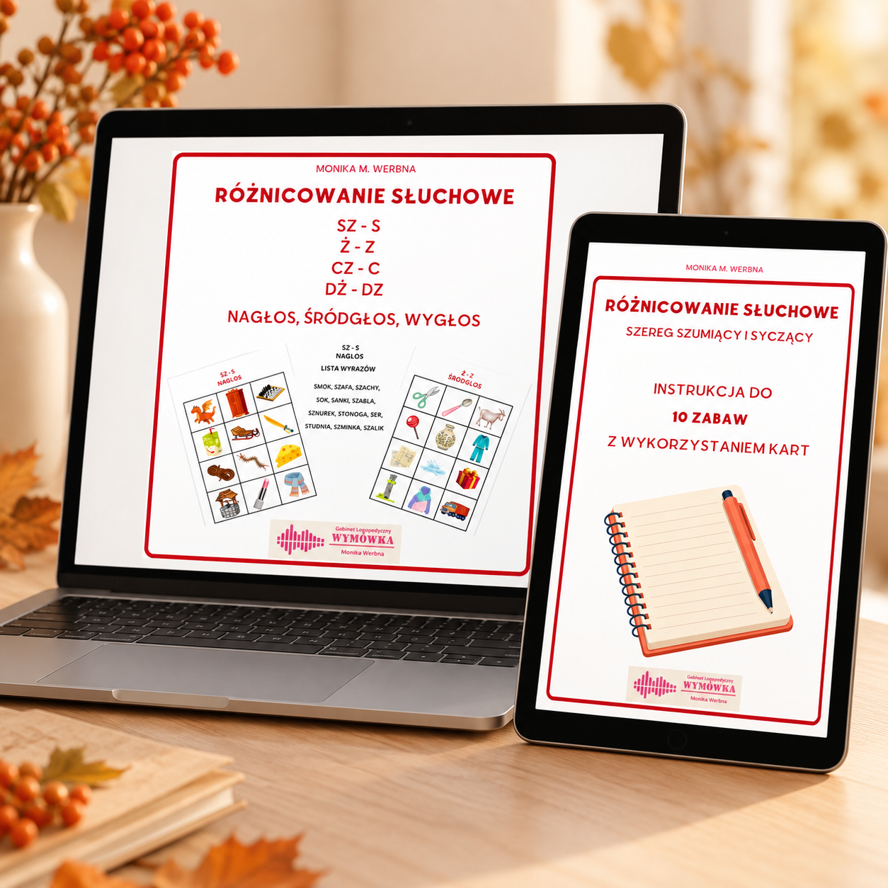 Różnicowanie słuchowe – szereg syczący i szumiący + instrukcja do 10 logopedycznych zabaw