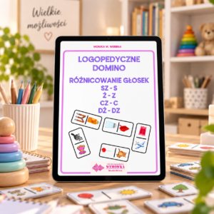 Domino logopedyczne – różnicowanie szeregu szumiącego i syczącego